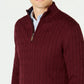 Club Room Men's Pima Cable Quarter Zip Sweater Red Size Size Large