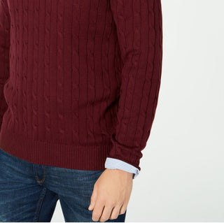 Club Room Men's Pima Cable Quarter Zip Sweater Red Size Size Large