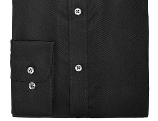 Bar III Men's Slim Fit Stretch Easy Care Textural Solid Dress Shirt Black Size M