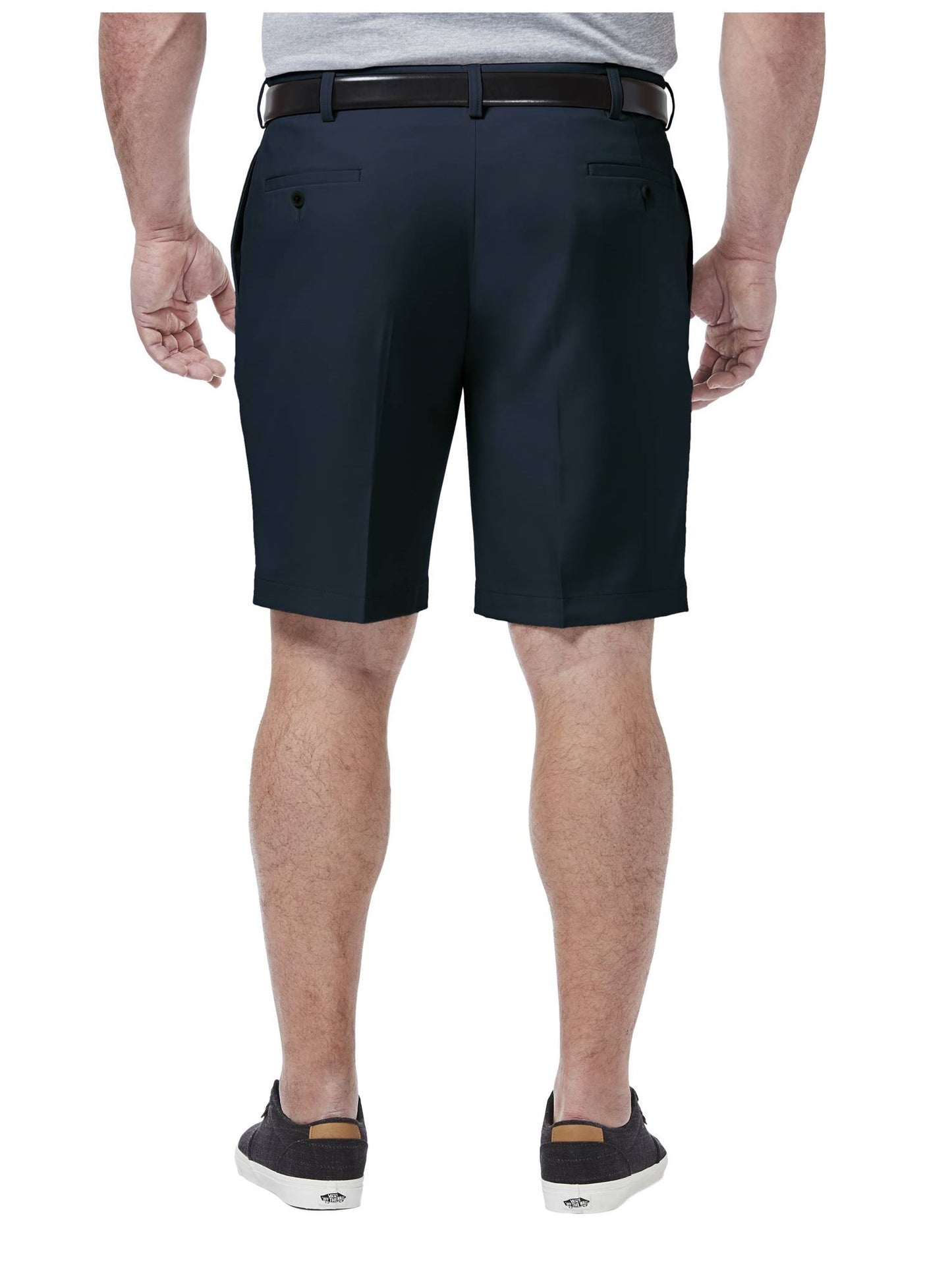 Haggar Men's Big & Tall Cool Pro Pleat Front Shorts Blue Size 50