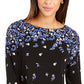 Charter Club Women's Ruffle Cuff Top Black Size Petite L