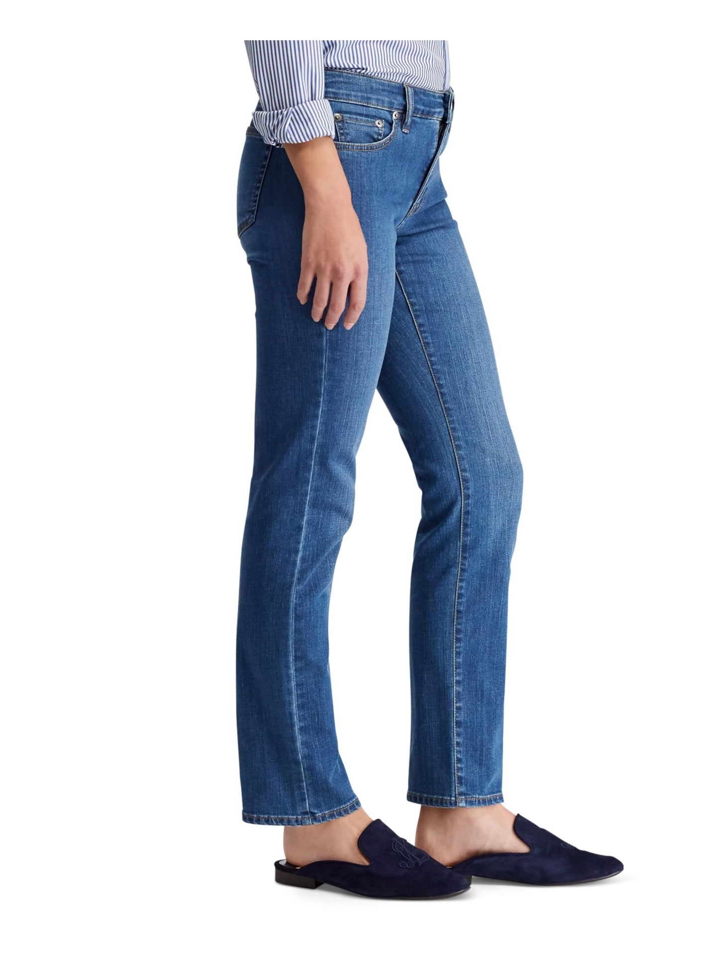 Ralph Lauren Women's Modern Straight Curvy Jeans Blue Size 6 P