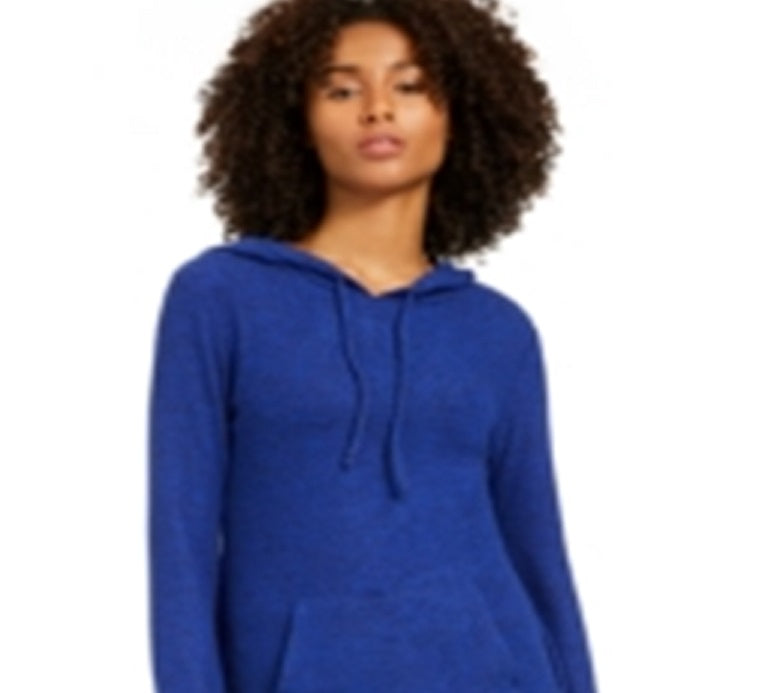 Ideology Women's  Mushy-Knit Hoodie  Blue Size 2XL