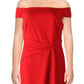 Ralph Lauren Women's Off the Shoulder Pleated Saran Evening Dress Red Size 12