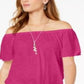Style & Co Women's Convertible Off the Shoulder Top Pink Size Medium