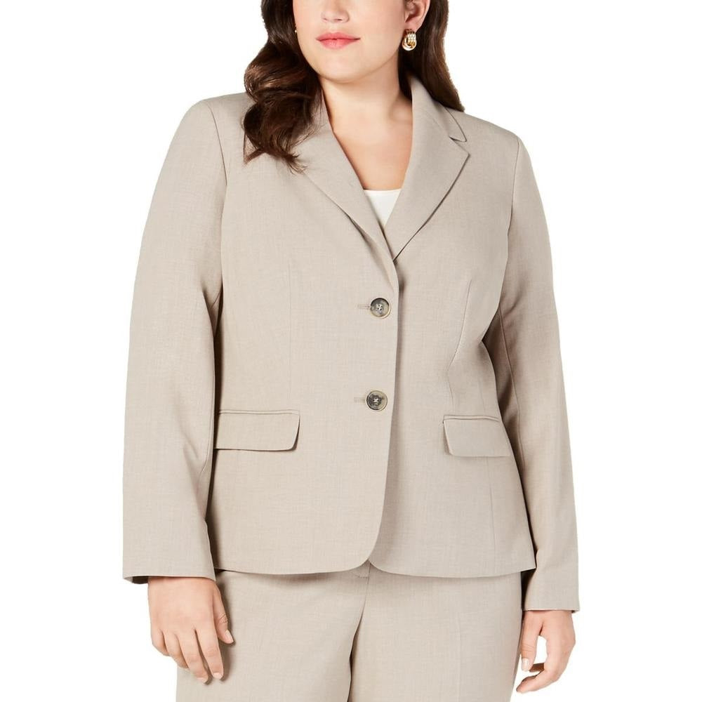 Nine West Women's Separate Professional Plus Two Button Blazer Suit Brown Size 22W