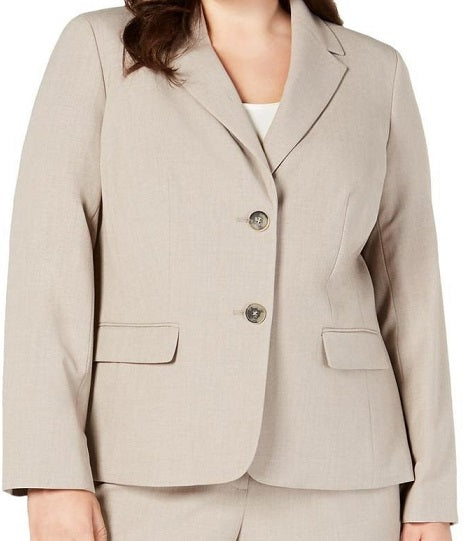 Nine West Women's Separate Professional Plus Two Button Blazer Suit Brown Size 22W