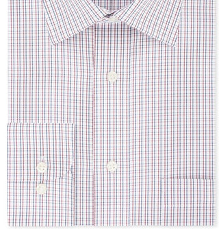 Eagle Men's Classic Regular Fit Non Iron Stretch Collar Check Dress Shirt Red Size XL