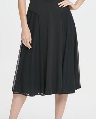 DKNY Women's Mesh Skirt MIDI Flare Dress Black Size 6