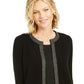 Charter Club Women's Lurex Trim Cashmere Cardigan Black Size X-Small