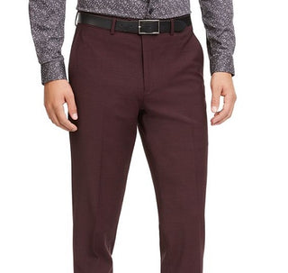 Bar III Men's Slim Fit Active Stretch Solid Suit Pants Red Size 31x32