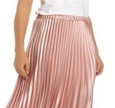 Anne Klein Women's Pleated MIDI Skirt Pink Size Medium