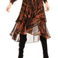 Bar III Women's Animal Print Ruffle Wrap Dress Orange Size X-Small