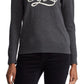 Ralph Lauren Women's Logo Graphic Long Sleeve Jewel Neck Sweater Grey Size Large