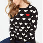 Charter Club Women's Hearts Sweater Black Size Petite L