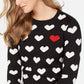 Charter Club Women's Hearts Sweater Black Size Petite L