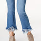 INC International Concepts Women's Cropped Fringe Trim Jeans Blue Size 18