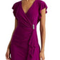 Ralph Lauren Women's Ruffle Flutter Sleeve Surplice Gown Purple Size 6