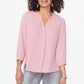 JM Collection Women's Pleated-Back Blouse Pink Size XX-Large
