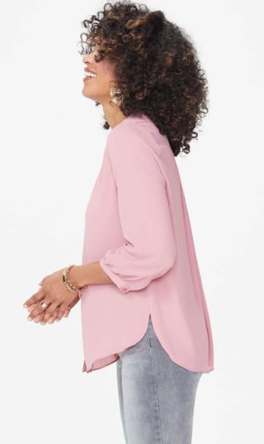 JM Collection Women's Pleated-Back Blouse Pink Size XX-Large