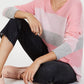Charter Club Women's Cashmere Striped Rolled Sweater Pink Size Medium