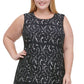 Tommy Hilfiger Women's Plus Metallic Lace Fit Flare Dress Black Size 20W