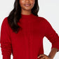 Karen Scott Women's Cable Front Mock Neck Sweater Red Size Small