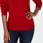 Karen Scott Women's Cable Front Mock Neck Sweater Red Size Small