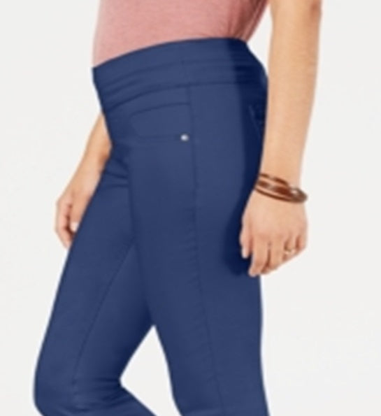 Style & Co Women's Rolled Hem Skinny Pants Blue Size 4