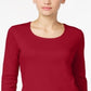 Karen Scott Women's  Scoop-Neck Top  Red Size Large