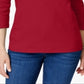 Karen Scott Women's  Scoop-Neck Top  Red Size Large
