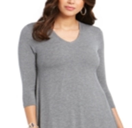 Style & Co Women's Swing Dress Gray Size M