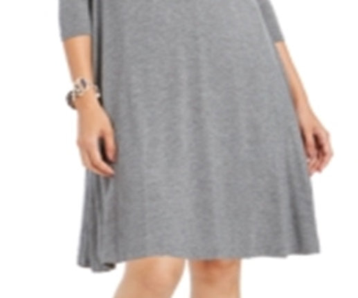Style & Co Women's Swing Dress Gray Size M