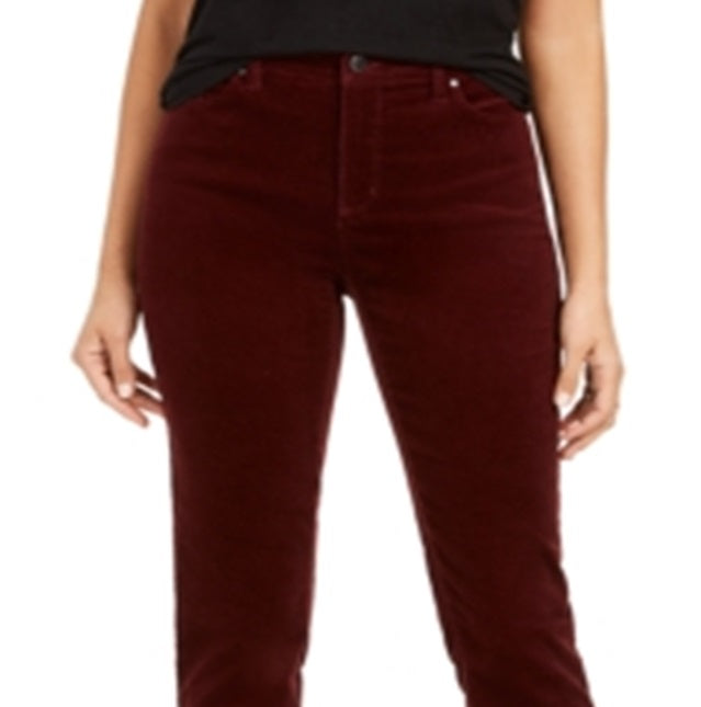 Charter Club Women's Lexington Tummy Control Corduroy Pants Red Size 24X4.5