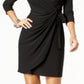 INC International Concepts Women's Solid Wrap Dress  Black Size Petite XL