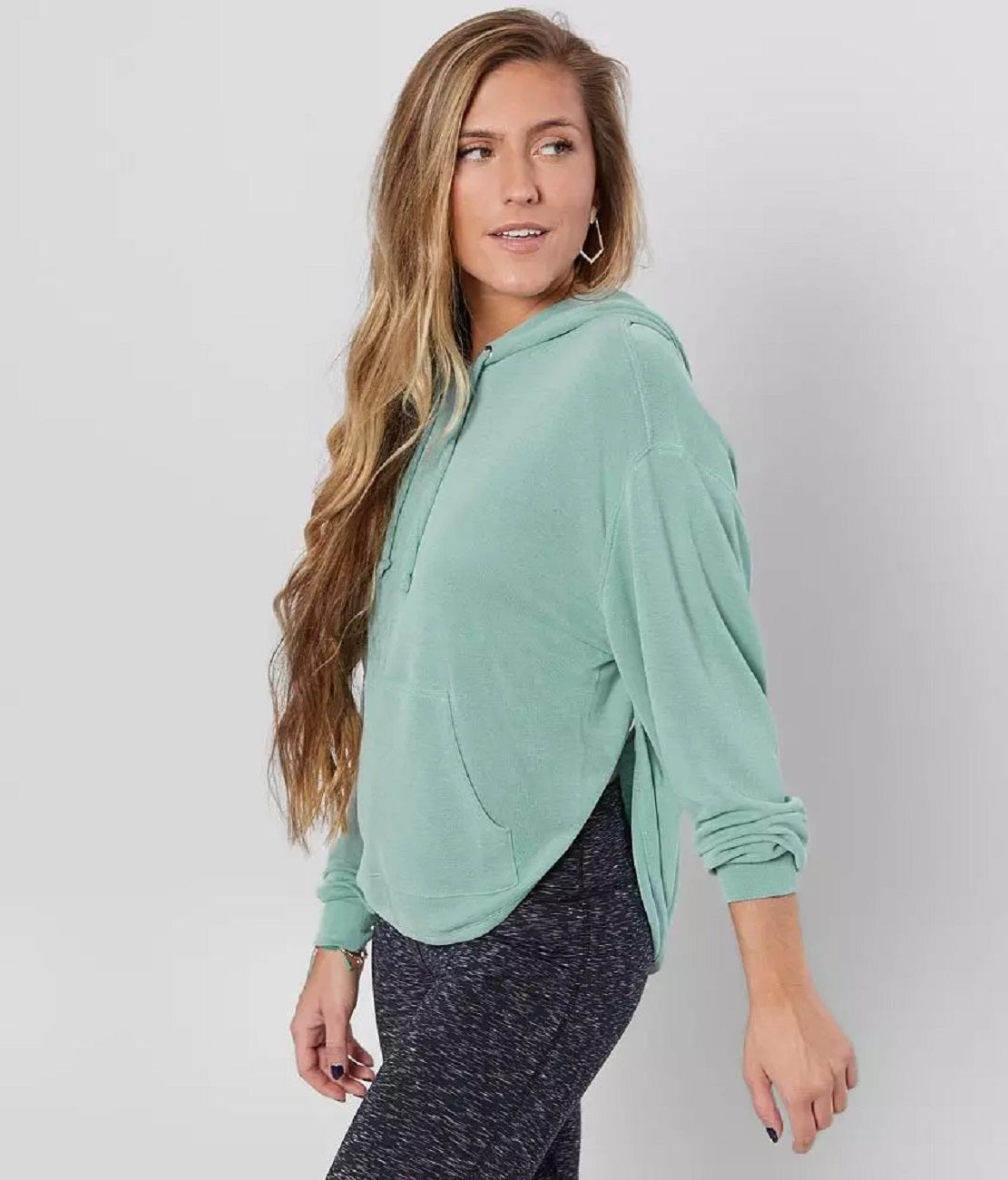Free People Women's Back Into It Hoodie Green Size Large