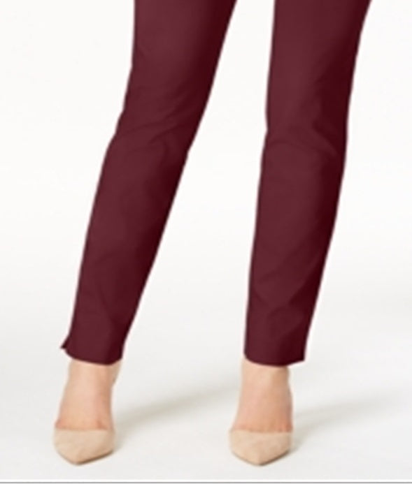 Charter Club Women's Cambridge Tummy Control Slim Leg Pants Red Size 10 Petite