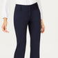 Alfani Women's Faux Leather Trim Wide Leg Trousers Blue Size 16X3
