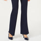 Alfani Women's Faux Leather Trim Wide Leg Trousers Blue Size 16X3