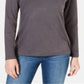 Karen Scott Women's Satin Trim Scoop Neck Top Gray Size X-Large