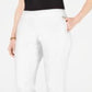 JM Collection Women's Tummy Control Ankle Pants White Size Petite S