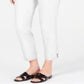 JM Collection Women's Tummy Control Ankle Pants White Size Petite S