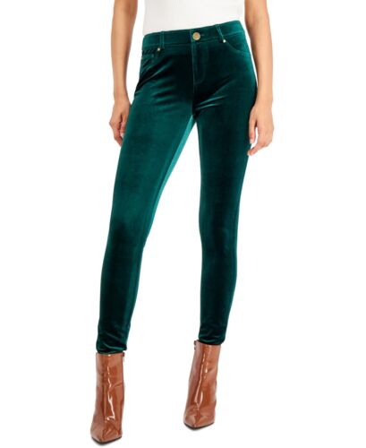 INC International Concepts Women's Velvet Skinny Pants Green Size 10