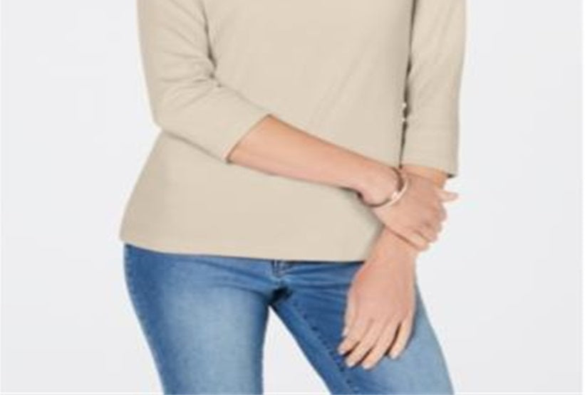 Karen Scott Women's Scoop Neck Top Brown Size XX-Large