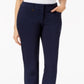 JM Collection Women's Tummy Slimming Office Straight Leg Pants Blue Size 14X4