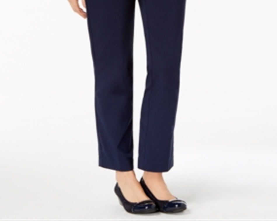 JM Collection Women's Tummy Slimming Office Straight Leg Pants Blue Size 14X4
