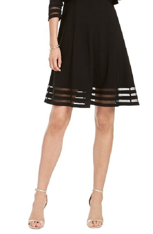 Jessica Howard Women's Illusion Detail Fit & Flare Dress Jacket Black Size 12