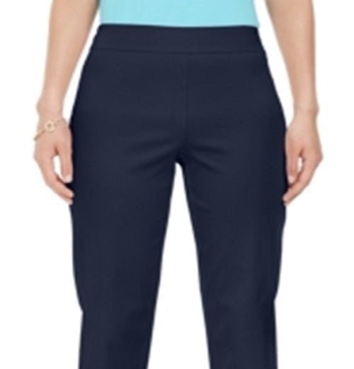 JM Collection Women's Embellished-Hem Straight-Leg Capri Pants  Blue Size S