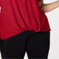 INC International Concepts Women's Plus Twist Front Top Red Size 1X