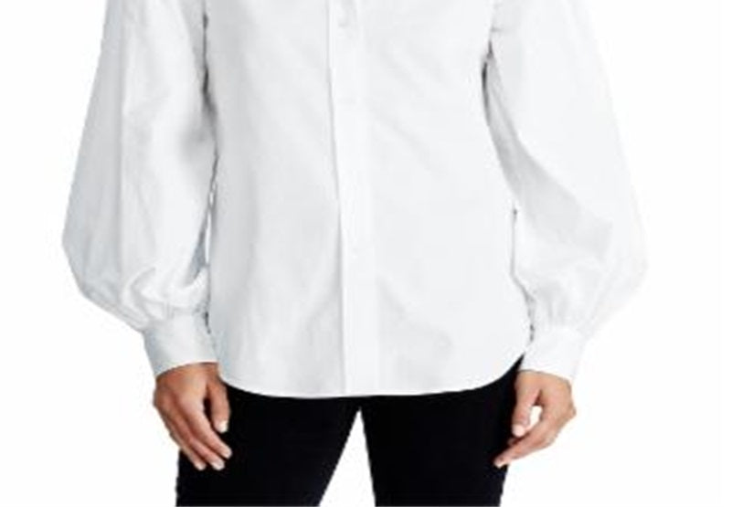 Ralph Lauren Women's Cotton Broadcloth Shirt White Size Large